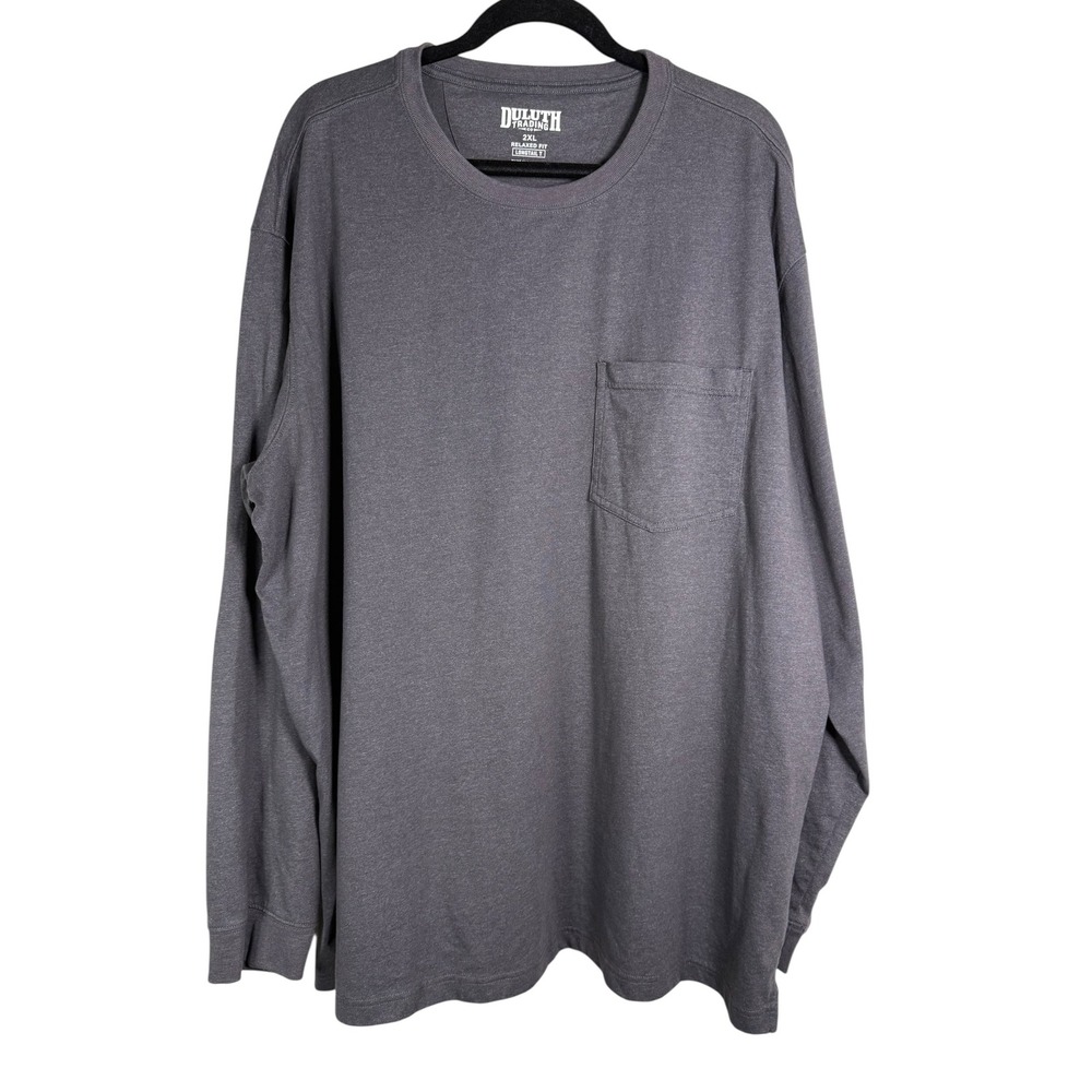Duluth Trading Co Longtail T Long Sleeve Pocket Shirt Men's 2XL Relaxed Fit Gray